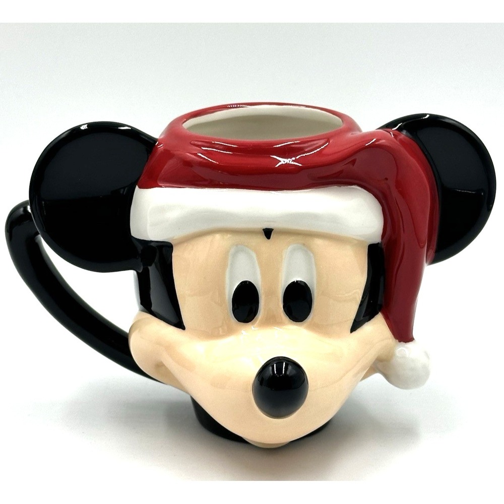 Disney Mickey Mouse Santa Mug – 3D Sculpted Christmas Holiday Cup by Bioworld